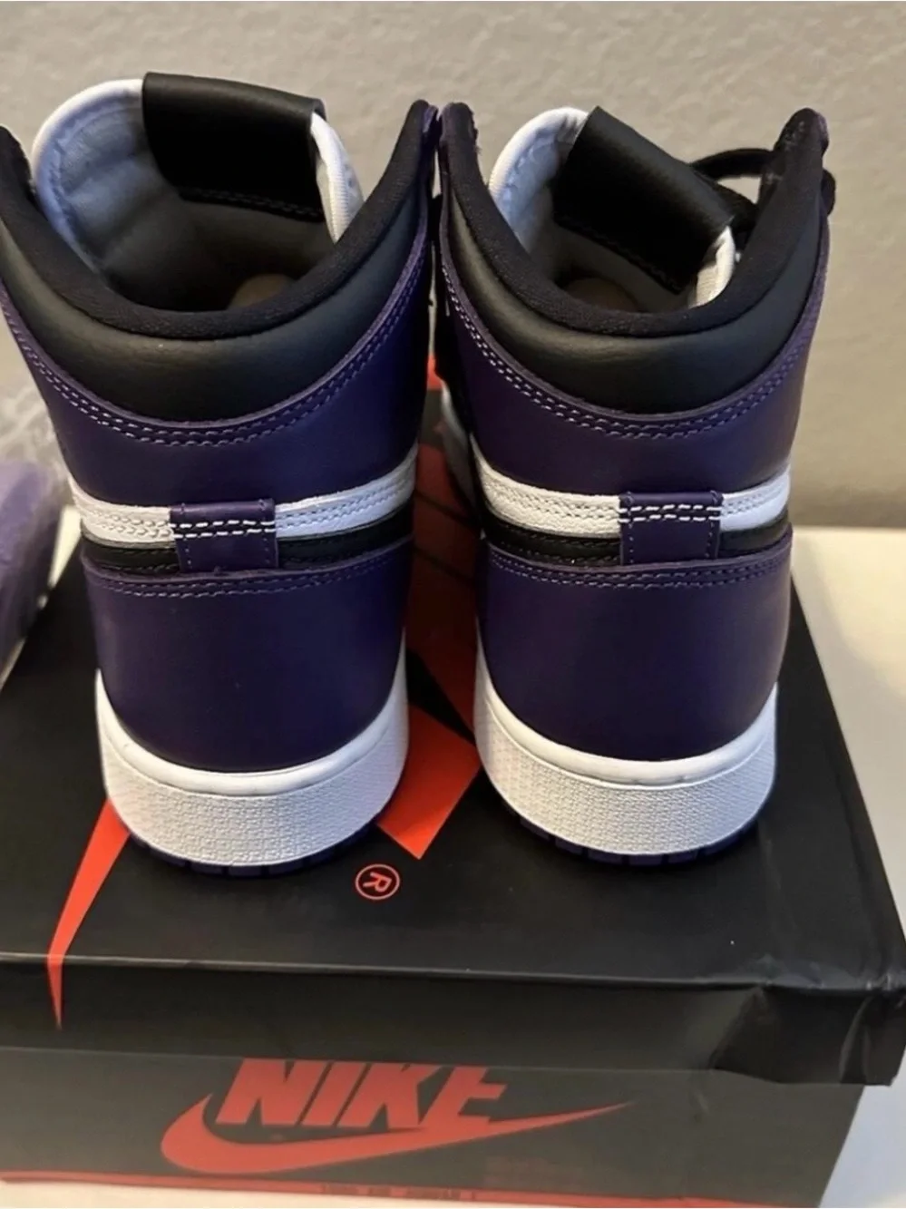 Nike Air Jordan 1 Mid Sneakers - White, Purple & Black